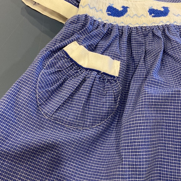 Friedknit Creations Blue Smocked Whale Short Sleeved Bow Tie Dress - Picture 5 of 10